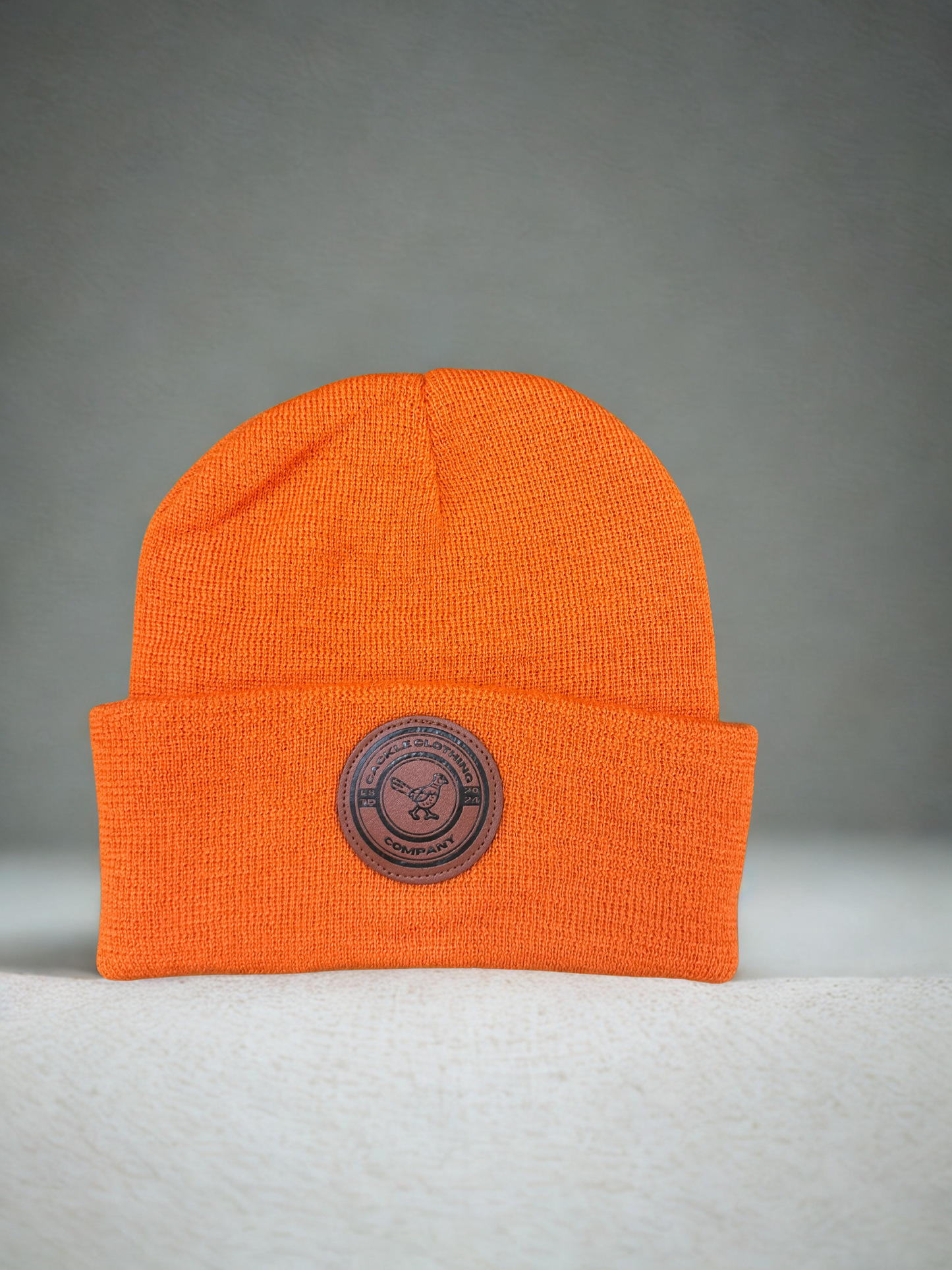Cackle Leather Patch Winter Hat (Orange)