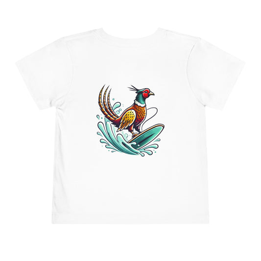 Toddler Tee — Surfing Pheasant Graphic Kids Shirt