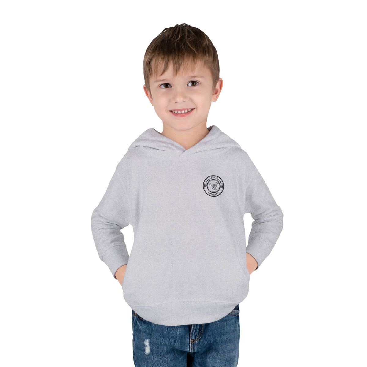 Toddler Hoodie — Pheasant on Tractor Graphic ("Cackle")