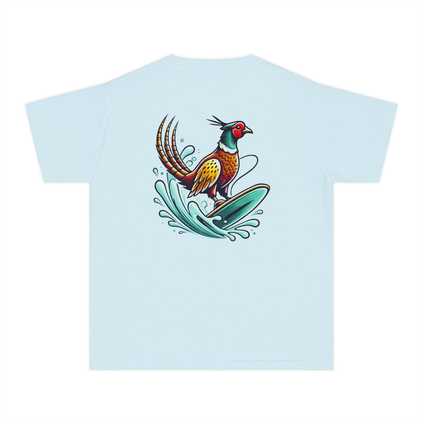Youth Tee — Surfing Pheasant Graphic Tee (Mint)