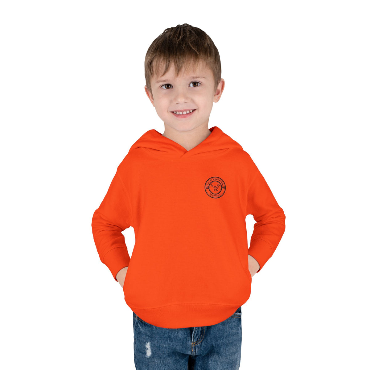 Toddler Hoodie — Pheasant on Tractor Graphic ("Cackle")