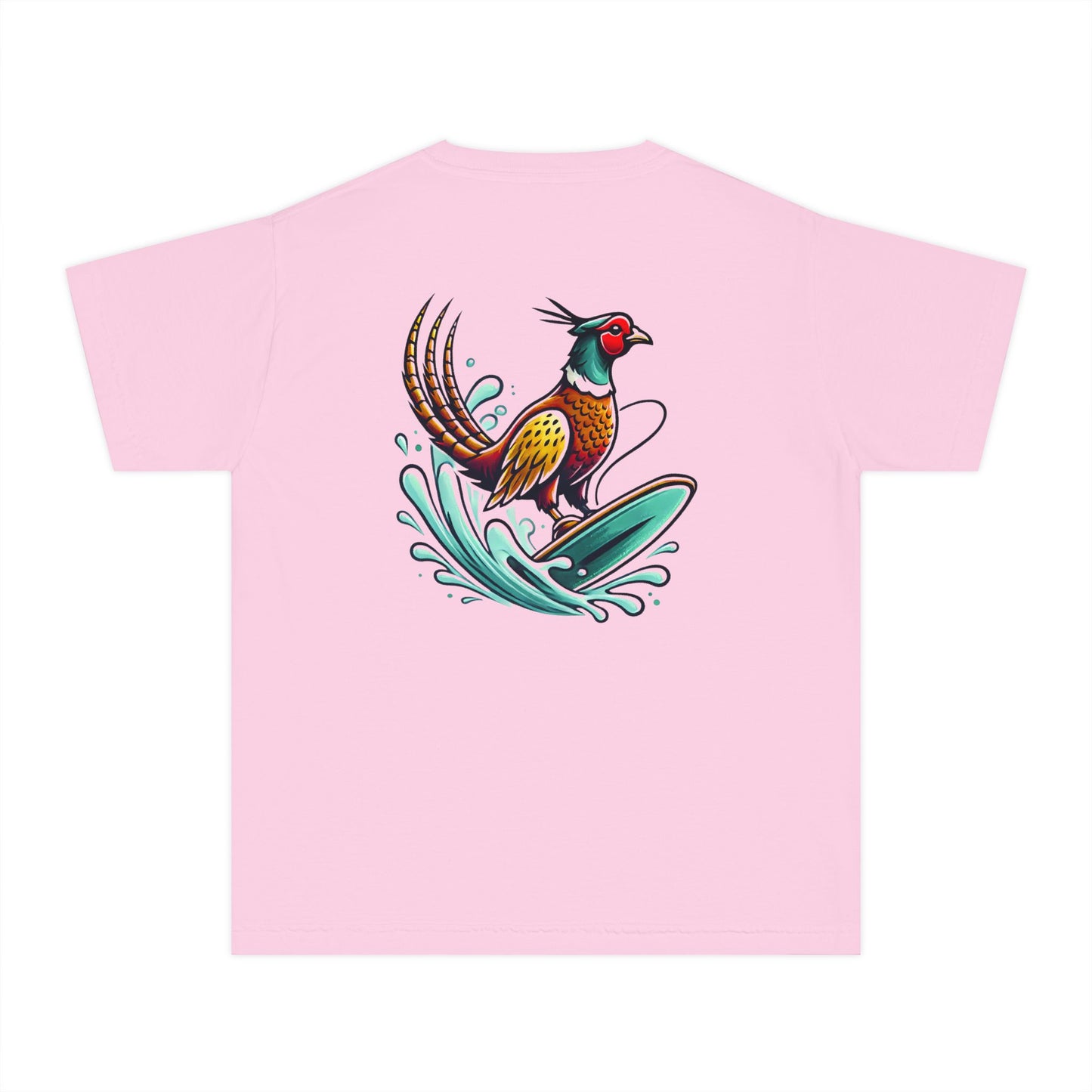 Youth Tee — Surfing Pheasant Graphic Tee (Mint)